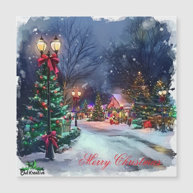 Winter Wonderland Magnetic Christmas Card (Front)