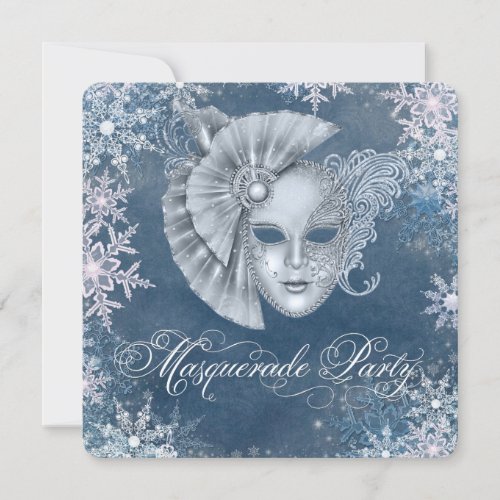 Winter Wonderland Masquerade Party Invitations