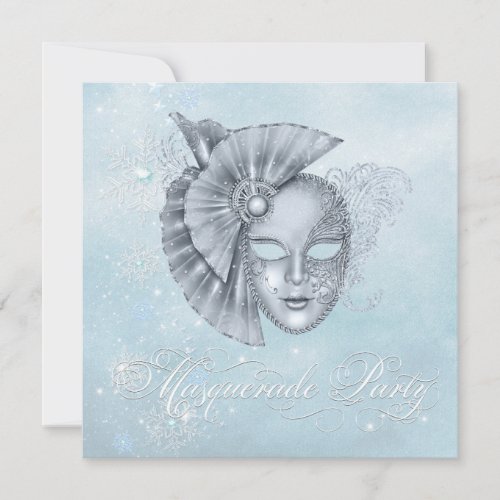 Winter Wonderland Masquerade Party Invitations