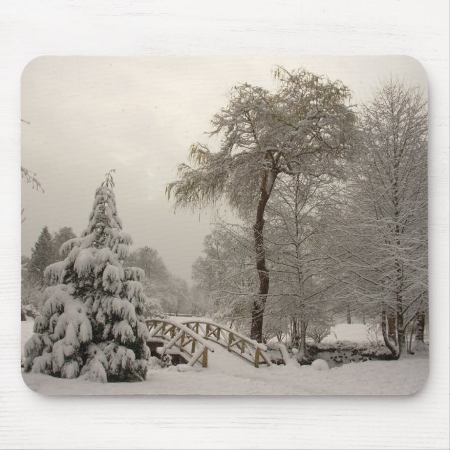 Winter Wonderland Mousepad Snow Bridge Gifts (Front)