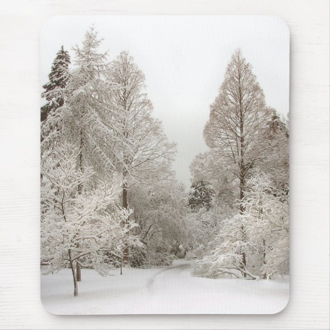 Winter Wonderland Mousepad Snow Forest Gifts (Front)