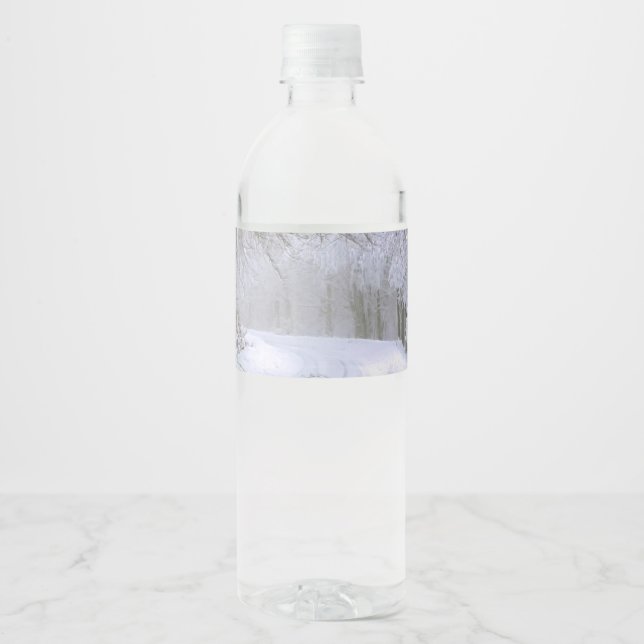 Winter Wonderland of Snow Water Bottle Label (Front)