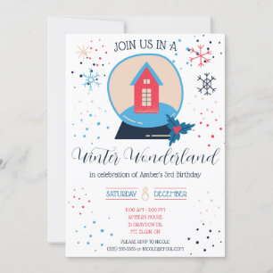 Winter Wonderland, ONEderland Birthday Party Invitation
