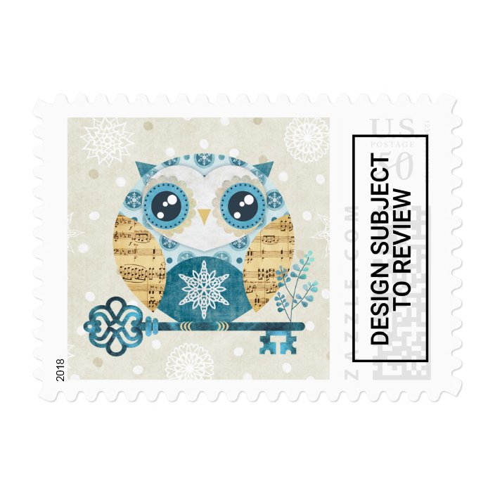 Winter Wonderland Owl Postage Stamps Zazzle Com
