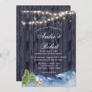 Winter Wonderland Painted Wedding Invitations