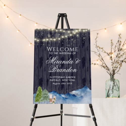 Winter Wonderland  Painted Wedding Welcome Sign