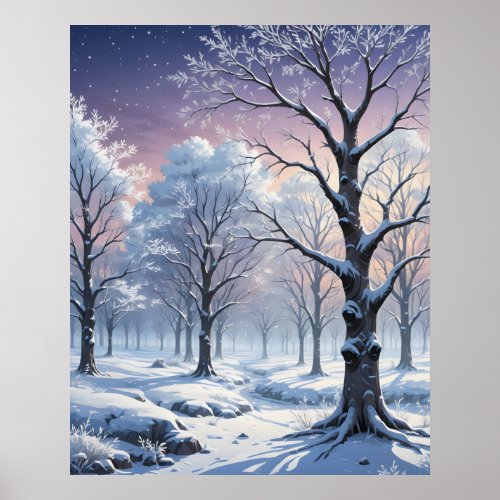 Winter wonderland painting poster