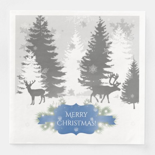 Winter Wonderland Paper Napkin _ Blue