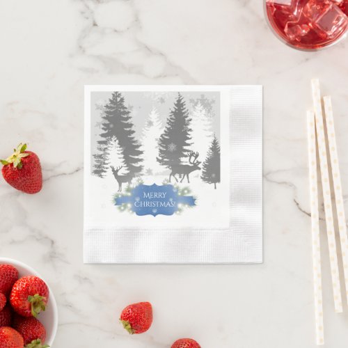 Winter Wonderland Paper Napkin _ Blue