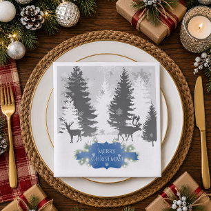 Winter Wonderland Paper Napkin - Blue