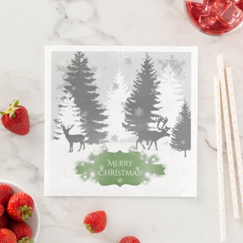 Winter Wonderland Paper Napkin _ Green