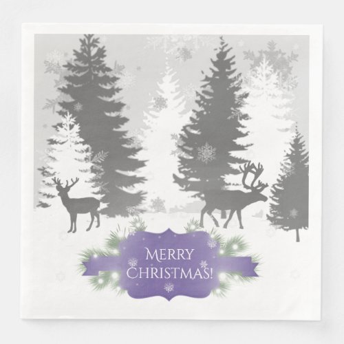 Winter Wonderland Paper Napkin _ Purple