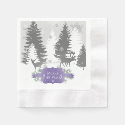 Winter Wonderland Paper Napkin _ Purple