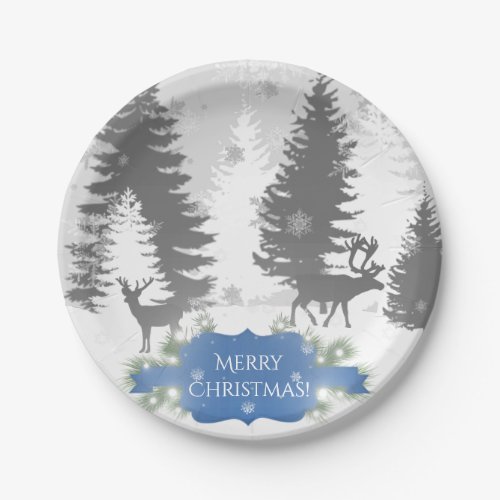 Winter Wonderland Paper Plate _ Blue