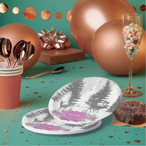 Winter Wonderland Paper Plate _ Magenta