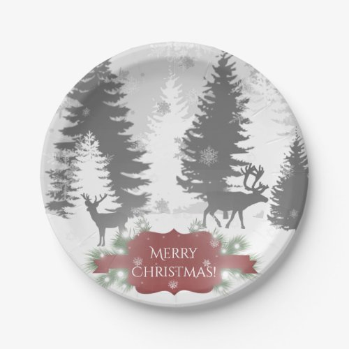 Winter Wonderland Paper Plate _ Red