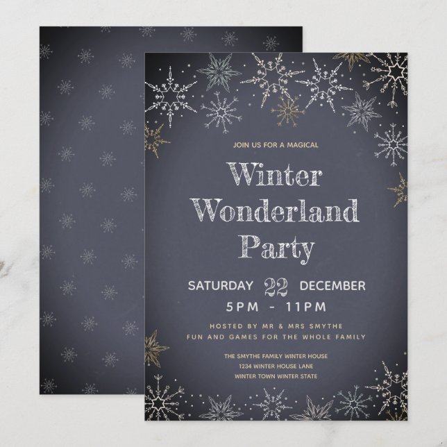 Winter Wonderland Party Invitation (Front/Back)