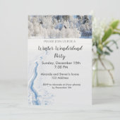 Winter wonderland party invitation card (Standing Front)