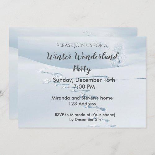 Winter wonderland party invitation card