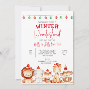 Winter Wonderland Party, Twins Birthday, Twin Invitation