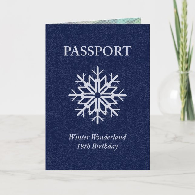 winter wonderland passport 18th birthday invitation (Front)