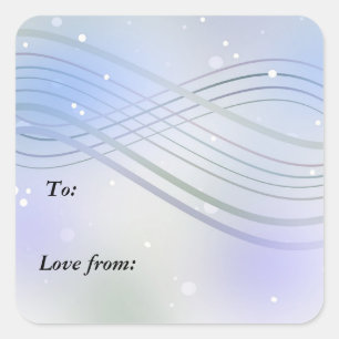 Winter Wonderland Pastel Ribbons Square Sticker