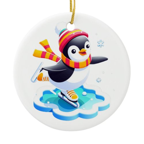 Winter Wonderland Penguin Ceramic Ornament