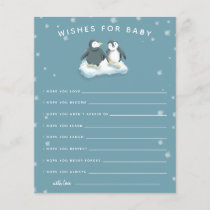Winter Wonderland Penguins Blue Wishes for Baby