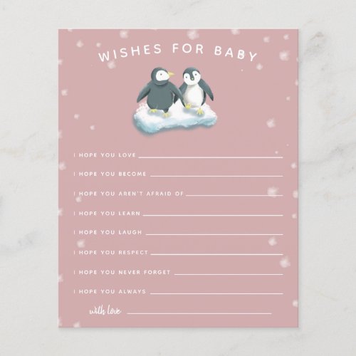 Winter Wonderland Penguins Pink Wishes for Baby