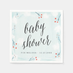 Winter Wonderland Personalized Baby Shower Napkin