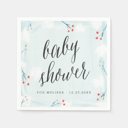 Winter Wonderland Personalized Baby Shower Napkin