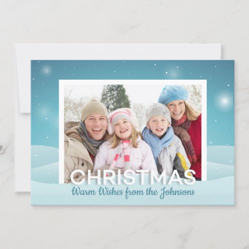 Winter Wonderland Personalized Photo and Name Holiday Card