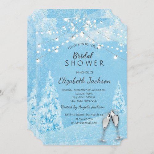 Winter WonderlandPine Tree Bridal Shower  Invitation