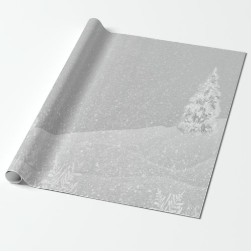 Winter WonderlandPine Tree Gray Holiday Wrapping Paper
