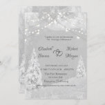 Winter Wonderland, Pine Tree Gray Wedding Invitation