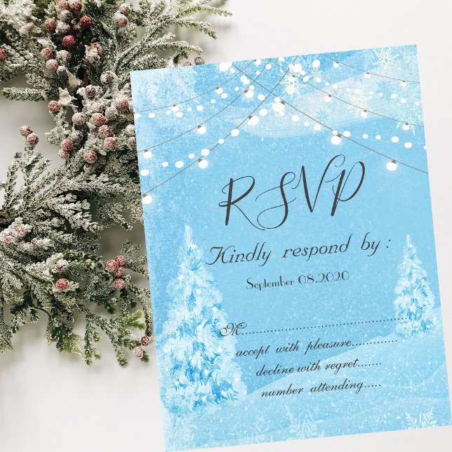 Winter Wonderland, Pine Tree RSVP  Invitation (Creator Uploaded)