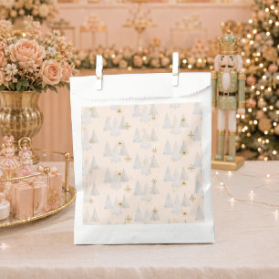 Winter Wonderland Pine Tree Snowflake Holiday Favor Bag