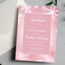 Winter Wonderland Pink Baby Shower Invitation