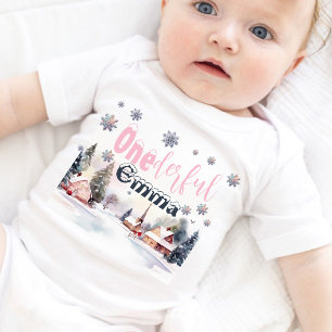 Winter Wonderland Pink Wonderful Baby Bodysuit
