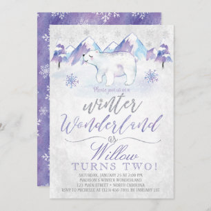 Winter Wonderland Polar Bear Birthday Invitation