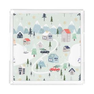 Winter Wonderland: Polar Bear Christmas Acrylic Tray