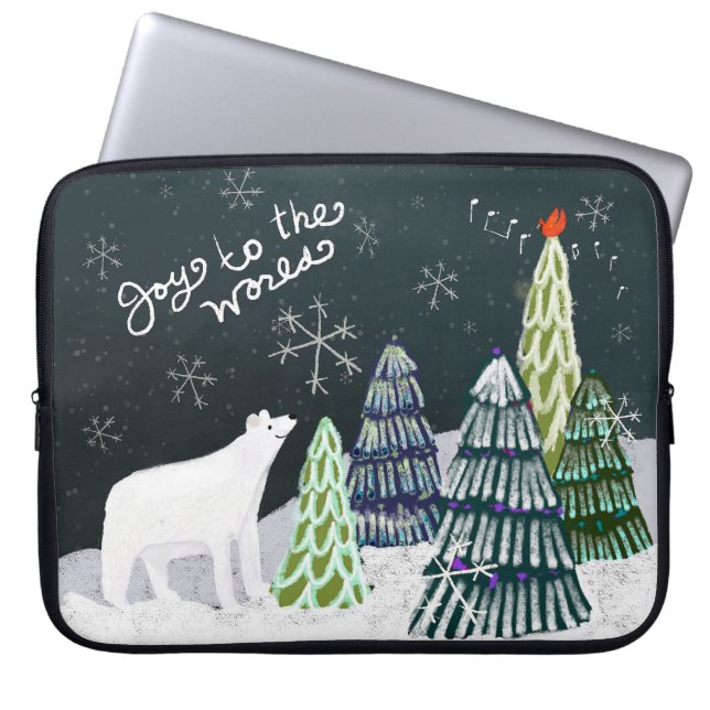Winter Wonderland Polar Bear Laptop Sleeve (Front)