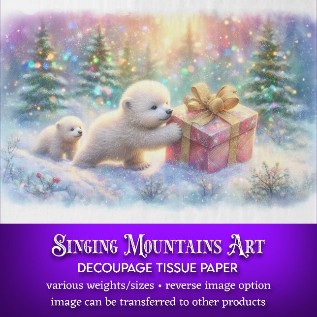 Winter Wonderland Polar Bears & Gift Decoupage Tissue Paper (Creator Uploaded)