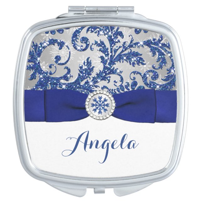 Winter Wonderland, PRINTED Buckle Compact Mirror For Makeup (Front)