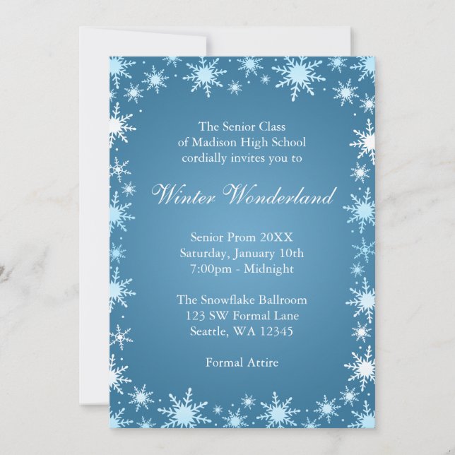 Winter Wonderland Prom Invitations (Front)