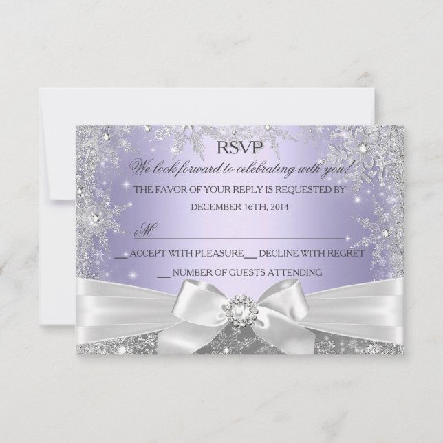 Winter Wonderland Purple RSVP Card (Front)