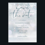 Winter Wonderland QR Code Snow Wedding Save The Date<br><div class="desc">This elegant winter wonderland save-the-date invitation can be personalized with your information in chic typography with your wedding website QR code and details on the reverse. Designed by Thisisnotme©</div>