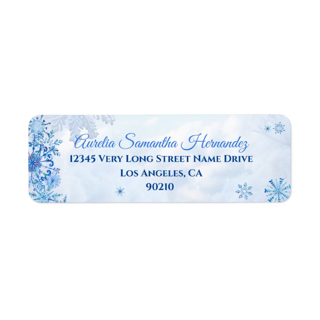 Winter Wonderland Quinceañera Return Address Label (Front)