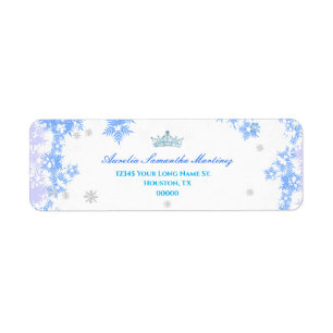 Winter Wonderland Quinceañera Return Address  Label