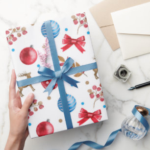 Winter Wonderland Red & Blue Christmas Wrapping Paper